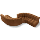 Meridian Arc Saddle Velvet 6 pc Modular Sectional IMAGE 1