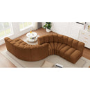 Meridian Arc Saddle Velvet 6 pc Modular Sectional IMAGE 2