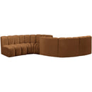  Manufacturer Color_Saddle -- Arc 145" Saddle Velvet Upholstered 6 pc Modular Sectional IMAGE 3