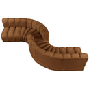  Manufacturer Color_Saddle -- Arc 145" Saddle Velvet Upholstered 6 pc Modular Sectional IMAGE 4