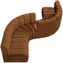  Manufacturer Color_Saddle -- Arc 145" Saddle Velvet Upholstered 6 pc Modular Sectional IMAGE 6