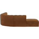 Meridian Arc Saddle Velvet 7 pc Modular Sectional IMAGE 5