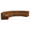  Manufacturer Color_Saddle -- Arc 162" Saddle Velvet Upholstered 7 pc Modular Sectional IMAGE 14