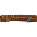  Manufacturer Color_Saddle -- Arc 162" Saddle Velvet Upholstered 7 pc Modular Sectional IMAGE 1