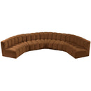  Manufacturer Color_Saddle -- Arc 162" Saddle Velvet Upholstered 7 pc Modular Sectional IMAGE 4