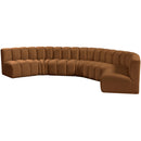  Manufacturer Color_Saddle -- Arc 162" Saddle Velvet Upholstered 7 pc Modular Sectional IMAGE 6