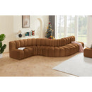  Manufacturer Color_Saddle -- Arc 170" Saddle Velvet Upholstered 7 pc Modular Sectional IMAGE 2