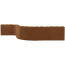 Meridian Arc Saddle Velvet 7 pc Modular Sectional IMAGE 3