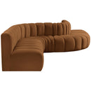 Meridian Arc Saddle Velvet 7 pc Modular Sectional IMAGE 5