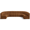  Manufacturer Color_Saddle -- Arc 150" Saddle Velvet Upholstered 8 pc Modular Sectional IMAGE 1
