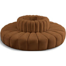  Manufacturer Color_Saddle -- Arc 90" Saddle Velvet Upholstered 8 pc Modular Sectional IMAGE 1