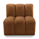  Manufacturer Color_Saddle -- Arc Saddle Velvet Upholstered Modular Straight Chair IMAGE 1