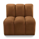 Meridian Arc Saddle Velvet Straight Chair IMAGE 1