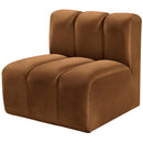  Manufacturer Color_Saddle -- Arc Saddle Velvet Upholstered Modular Straight Chair IMAGE 6