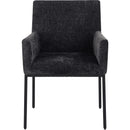  Color_Black -- Reeves Black Chenille Fabric Upholstered Dining Arm Chair IMAGE 3
