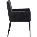  Color_Black -- Reeves Black Chenille Fabric Upholstered Dining Arm Chair IMAGE 4