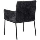  Color_Black -- Reeves Black Chenille Fabric Upholstered Dining Arm Chair IMAGE 6