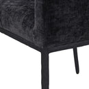  Color_Black -- Reeves Black Chenille Fabric Upholstered Dining Arm Chair IMAGE 7