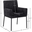  Color_Black -- Reeves Black Chenille Fabric Upholstered Dining Arm Chair IMAGE 8