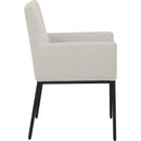  Color_Black/ Cream -- Reeves Cream Chenille Fabric Upholstered Dining Arm Chair IMAGE 4
