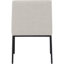  Color_Black/ Cream -- Reeves Cream Chenille Fabric Upholstered Dining Arm Chair IMAGE 5