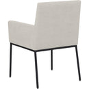  Color_Black/ Cream -- Reeves Cream Chenille Fabric Upholstered Dining Arm Chair IMAGE 6