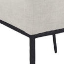  Color_Black/ Cream -- Reeves Cream Chenille Fabric Upholstered Dining Arm Chair IMAGE 7