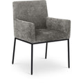 Color_Black/ Grey -- Reeves Grey Chenille Fabric Upholstered Dining Arm Chair IMAGE 1