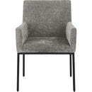  Color_Black/ Grey -- Reeves Grey Chenille Fabric Upholstered Dining Arm Chair IMAGE 3