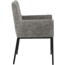  Color_Black/ Grey -- Reeves Grey Chenille Fabric Upholstered Dining Arm Chair IMAGE 4