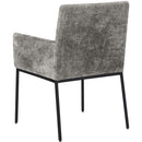  Color_Black/ Grey -- Reeves Grey Chenille Fabric Upholstered Dining Arm Chair IMAGE 6
