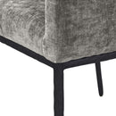  Color_Black/ Grey -- Reeves Grey Chenille Fabric Upholstered Dining Arm Chair IMAGE 7