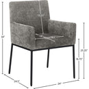  Color_Black/ Grey -- Reeves Grey Chenille Fabric Upholstered Dining Arm Chair IMAGE 8