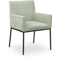 Color_Black/ Green -- Reeves Mint Chenille Fabric Upholstered Dining Arm Chair IMAGE 1