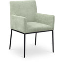  Color_Black/ Green -- Reeves Mint Chenille Fabric Upholstered Dining Arm Chair IMAGE 1