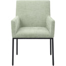  Color_Black/ Green -- Reeves Mint Chenille Fabric Upholstered Dining Arm Chair IMAGE 3