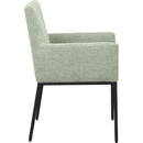  Color_Black/ Green -- Reeves Mint Chenille Fabric Upholstered Dining Arm Chair IMAGE 4