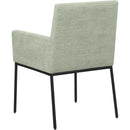  Color_Black/ Green -- Reeves Mint Chenille Fabric Upholstered Dining Arm Chair IMAGE 6