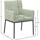  Color_Black/ Green -- Reeves Mint Chenille Fabric Upholstered Dining Arm Chair IMAGE 8