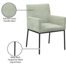  Color_Black/ Green -- Reeves Mint Chenille Fabric Upholstered Dining Arm Chair IMAGE 9