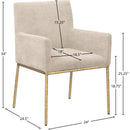  Color_Beige/ Brass -- Meridian Reeves Arm Chair IMAGE 8