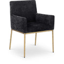 Meridian Reeves Black Chenille Fabric Dining Chair IMAGE 1