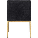  Color_Black/ Brass -- Reeves Black Chenille Fabric Upholstered Dining Arm Chair IMAGE 5