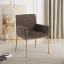 Meridian Reeves Brown Chenille Fabric Dining Chair IMAGE 2