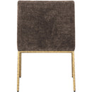  Color_Brass/ Brown -- Reeves Brown Chenille Fabric Upholstered Dining Arm Chair IMAGE 5