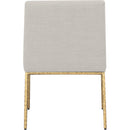  Color_Brass/ Cream -- Reeves Cream Chenille Fabric Upholstered Dining Arm Chair IMAGE 5