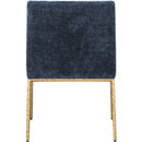  Color_Brass/ Navy -- Reeves Navy Chenille Fabric Upholstered Dining Arm Chair IMAGE 5