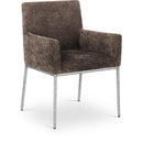 Meridian Reeves Brown Chenille Fabric Dining Chair IMAGE 1