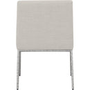  Color_Cream/ Silver -- Reeves Cream Chenille Fabric Upholstered Dining Arm Chair IMAGE 5