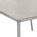  Color_Cream/ Silver -- Reeves Cream Chenille Fabric Upholstered Dining Arm Chair IMAGE 7